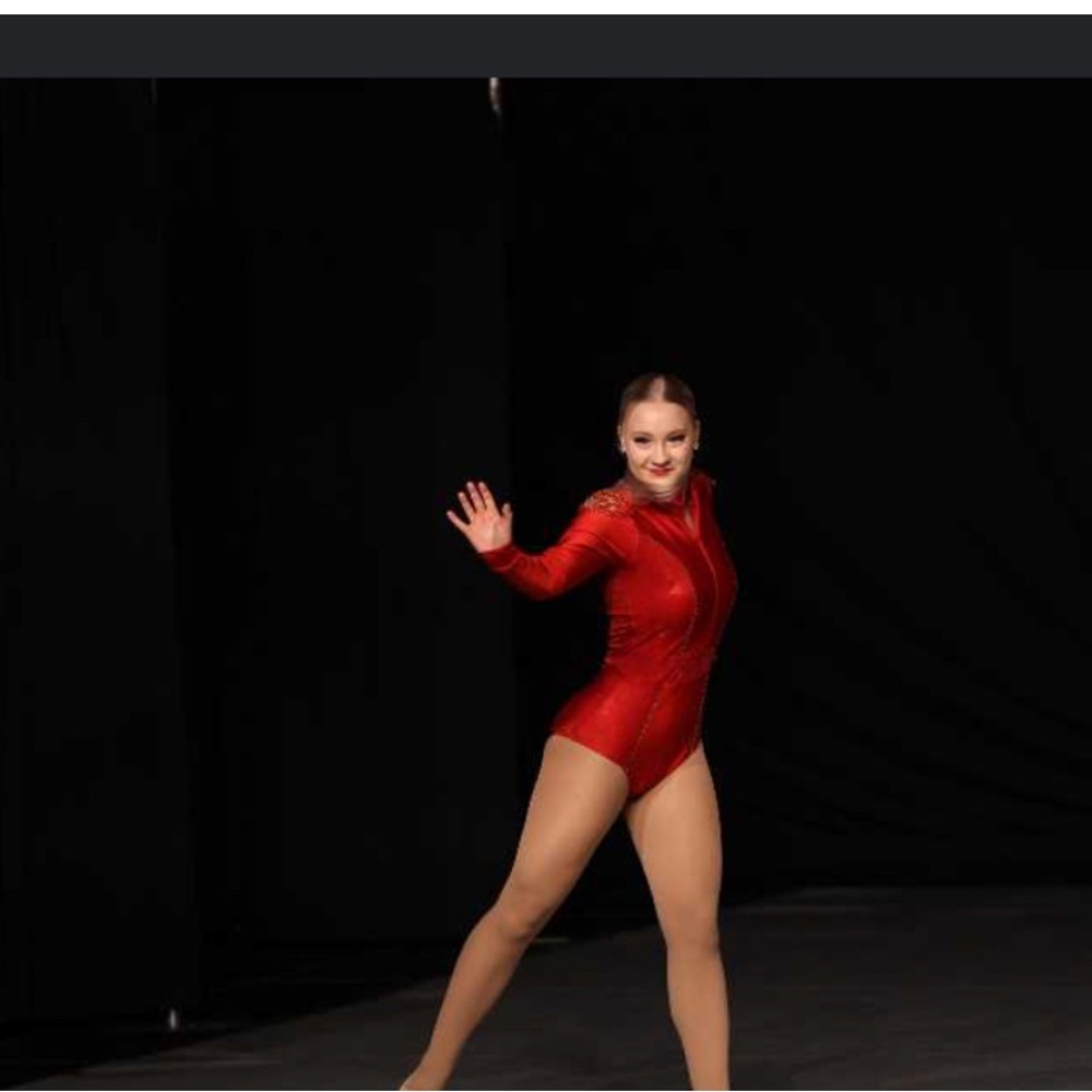 Red Long Sleeve Dance Leotard